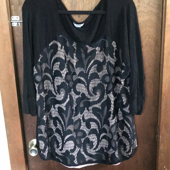 sweetGREY Tops - sweetGREY mixed material top.